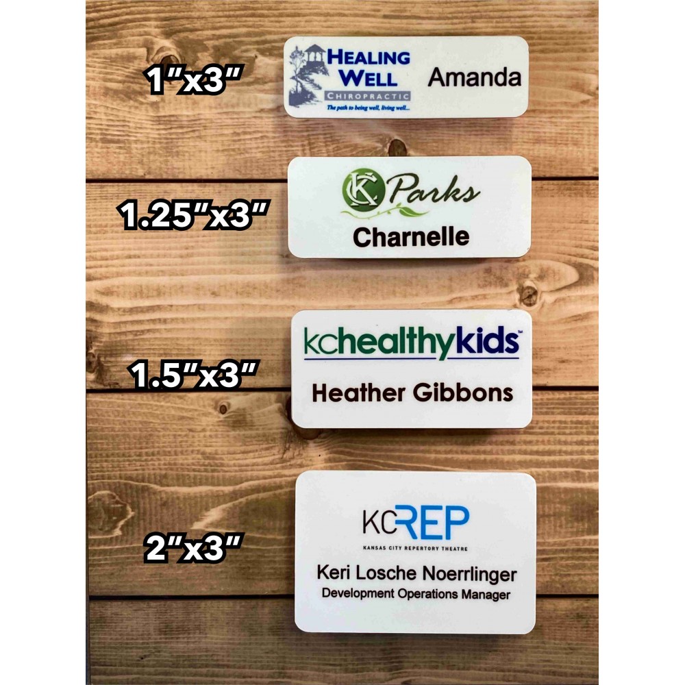 Color Fusion Rectangle Plastic Name Badge (Badges)