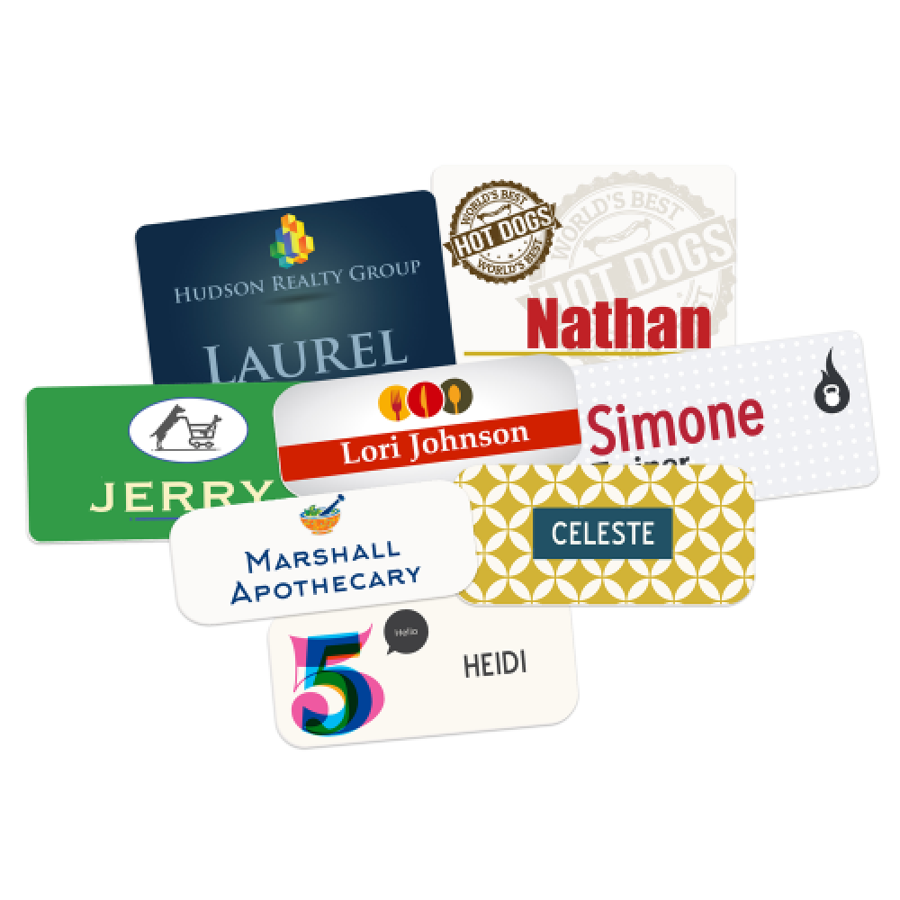 Color Fusion Rectangle Plastic Name Badge (Badges)