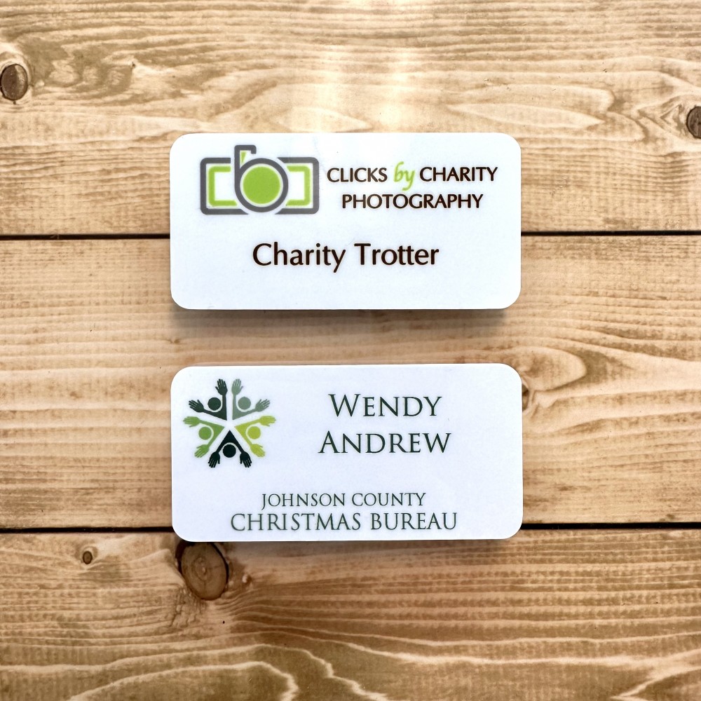 Color Fusion Rectangle Plastic Name Badge (Badges)