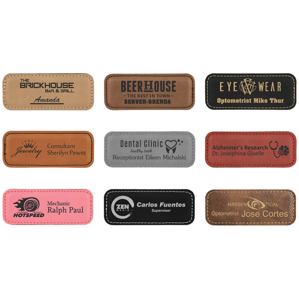 Leatherette 3.25" x 1.25" Name Badge (New Arrivals!)