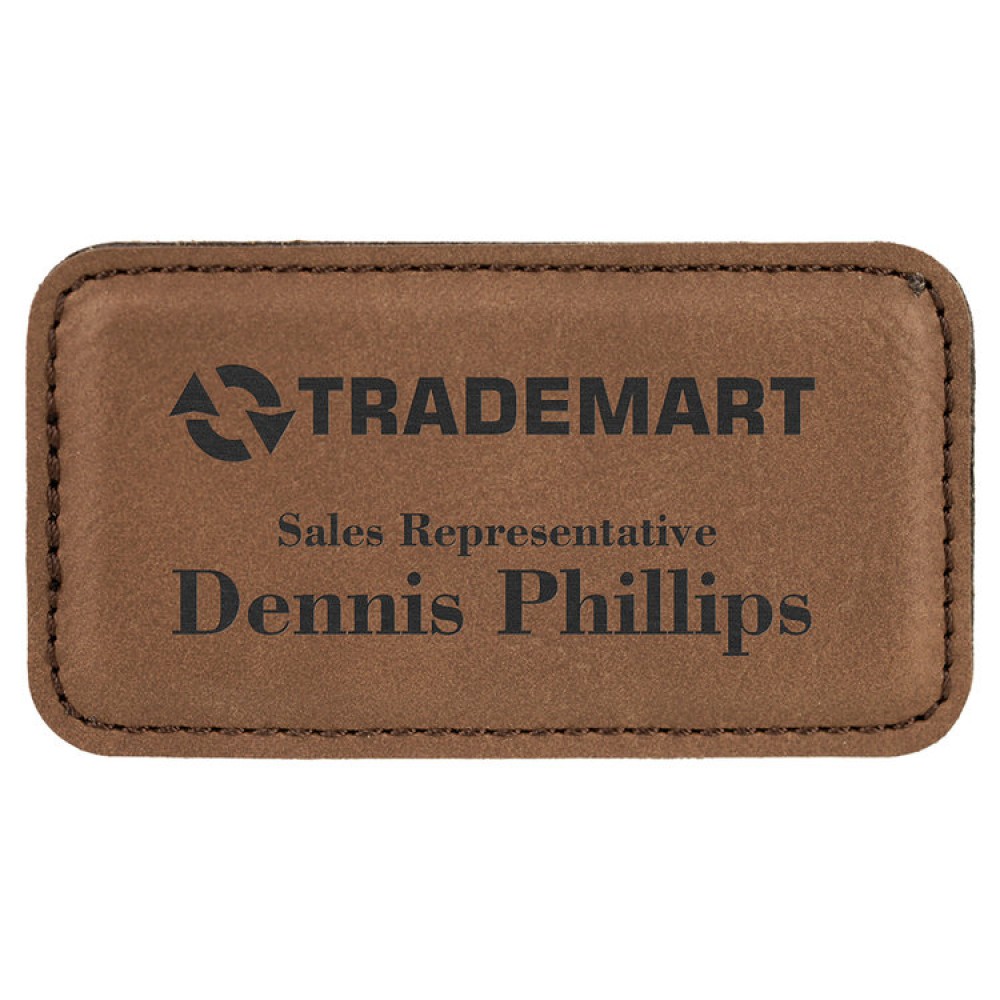 Leatherette 3.25" x 1.75" Name Badge (Leatherette)