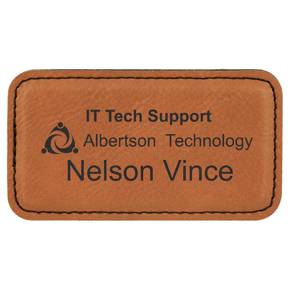Leatherette 3.25" x 1.75" Name Badge (Leatherette)