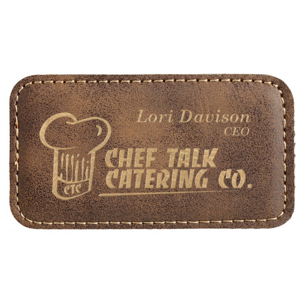 Leatherette 3.25" x 1.75" Name Badge (Leatherette)