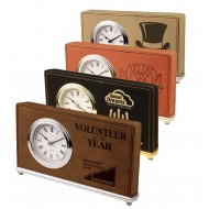 Leatherette Horizontal Desk Clock