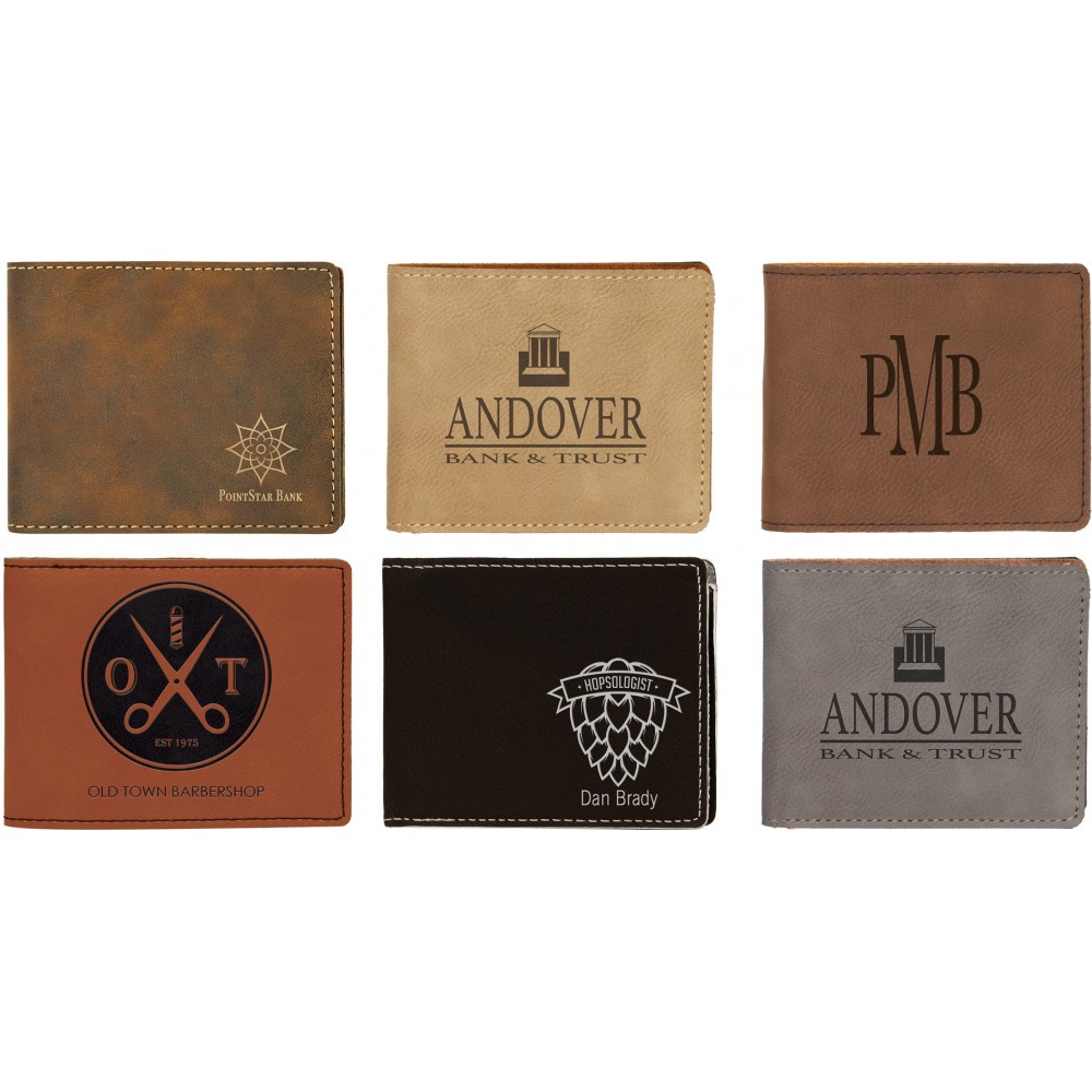 Leatherette Bi-Fold 6 Card Wallet (Leatherette)