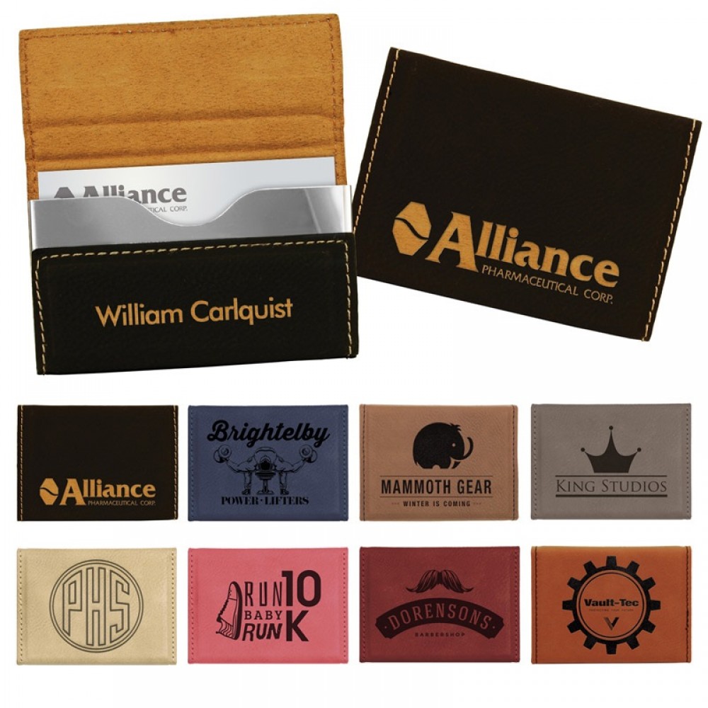 Leatherette Hard Business Card Holder (Leatherette)