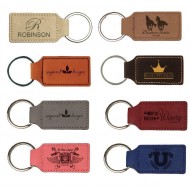 Leatherette Rectangle Keychain