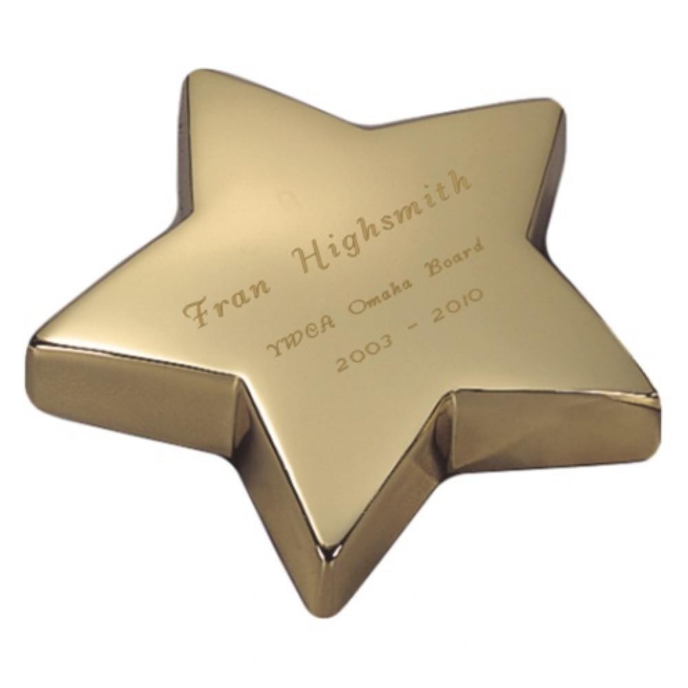 Brass Star Paperweight (Paperweights & Coasters)