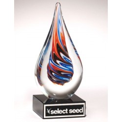 Teardrop-Shaped Art Glass Award