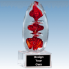 Egg-shaped Red Art Glass Award