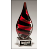 Red & Black Swirl Art Glass Award