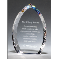 Freestanding Crystal Flame with Jeweled Edge