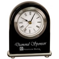 Black Piano Finish Arch Desk Clock
