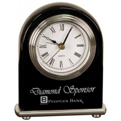 Black Piano Finish Arch Desk Clock