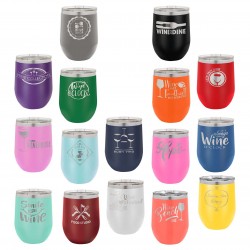 Polar Camel 12 oz. Vacuum Insulated Stemless Wine Tumbler w/Lid -