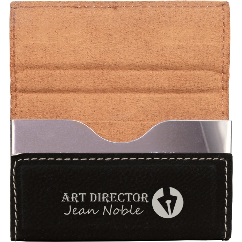 Leatherette Hard Business Card Holder (Leatherette)
