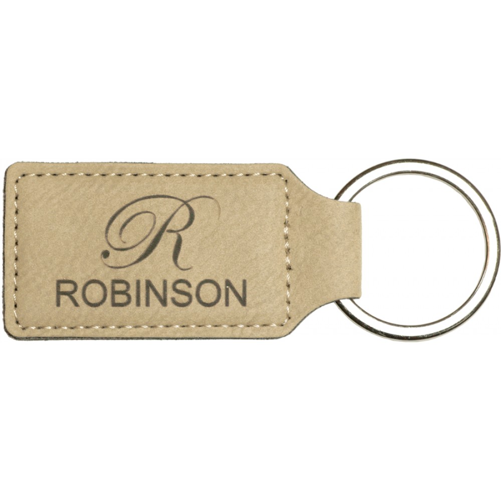 Leatherette Rectangle Keychain (Leatherette)