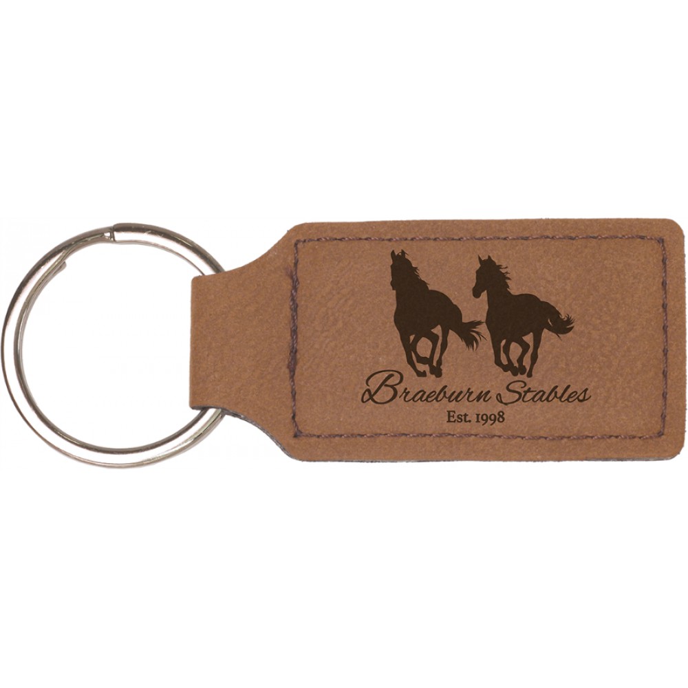 Leatherette Rectangle Keychain (Leatherette)