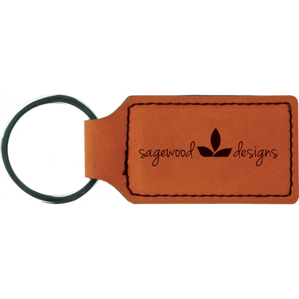 Leatherette Rectangle Keychain (Leatherette)