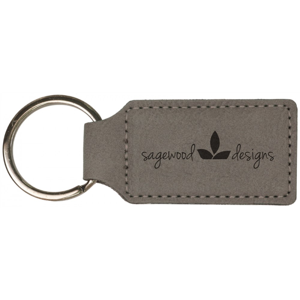 Leatherette Rectangle Keychain (Leatherette)