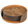 Leatherette Round 6 Coaster Set (Leatherette)