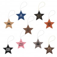 Leatherette Star Ornament with String