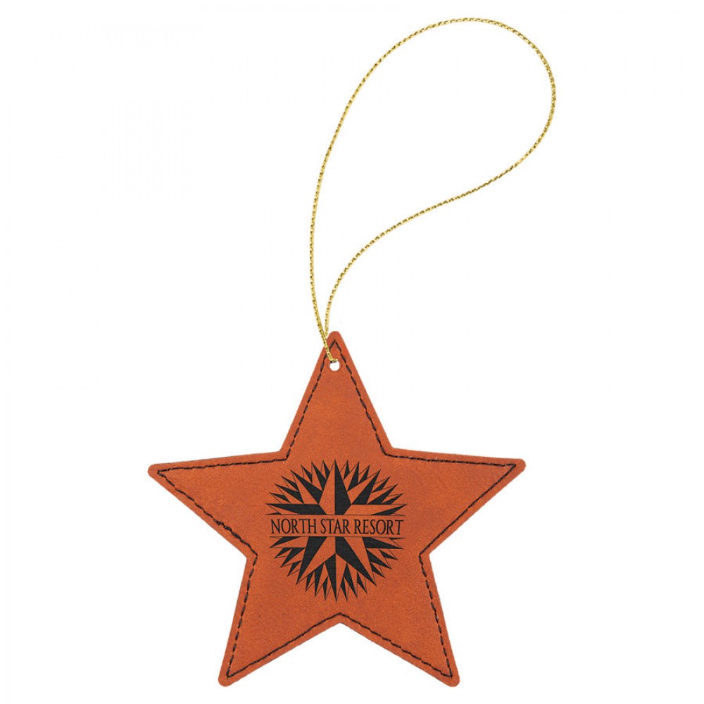 Leatherette Star Ornament with String