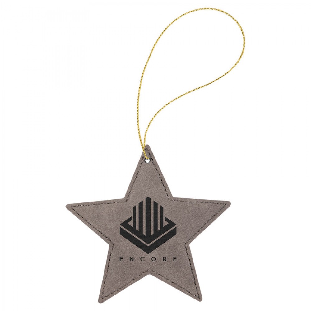Leatherette Star Ornament with String