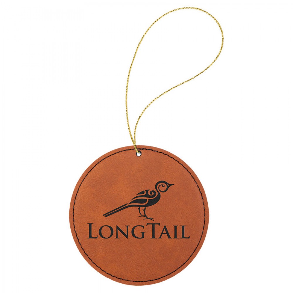 Leatherette Round Ornament with String