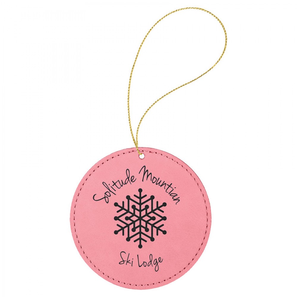 Leatherette Round Ornament with String