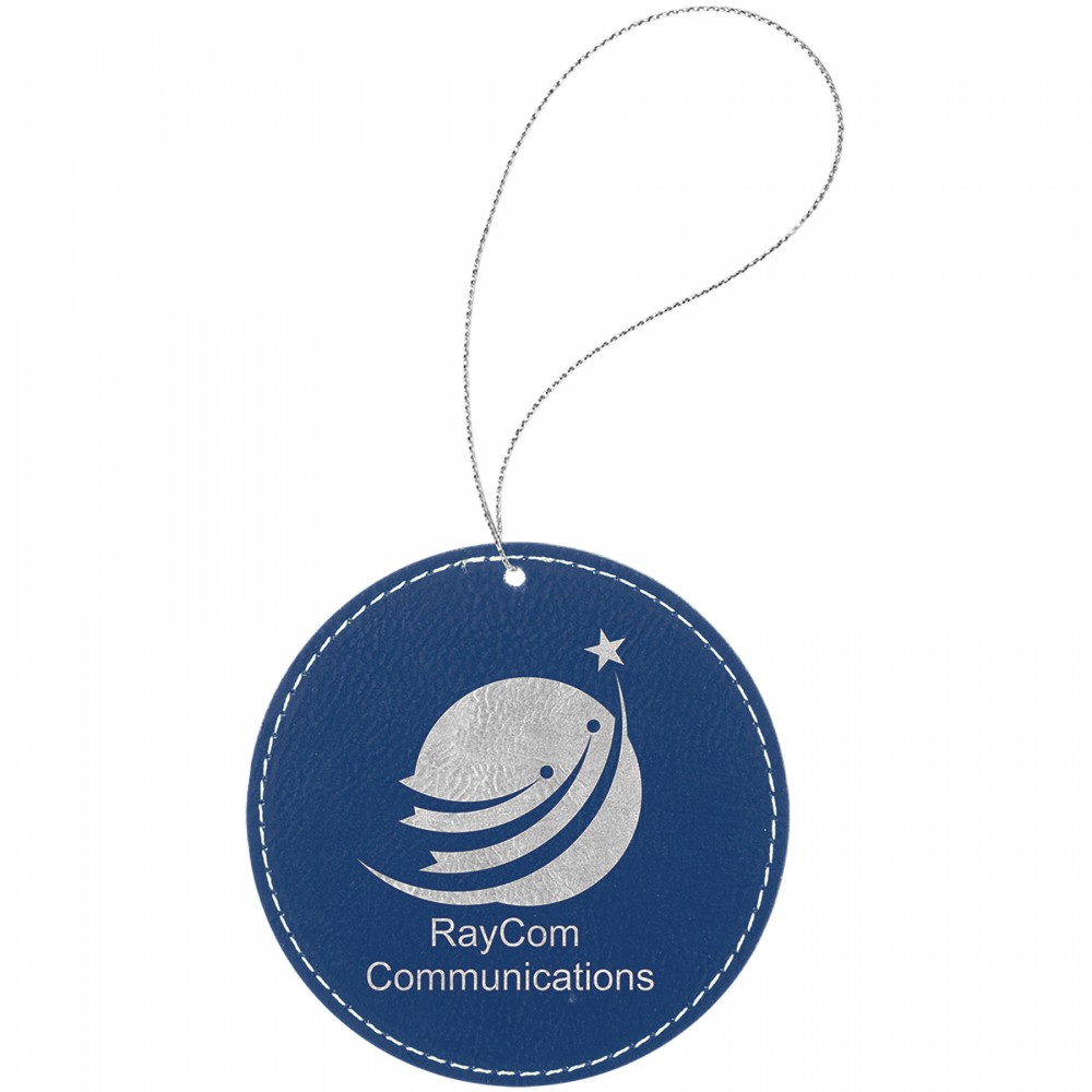 Leatherette Round Ornament with String