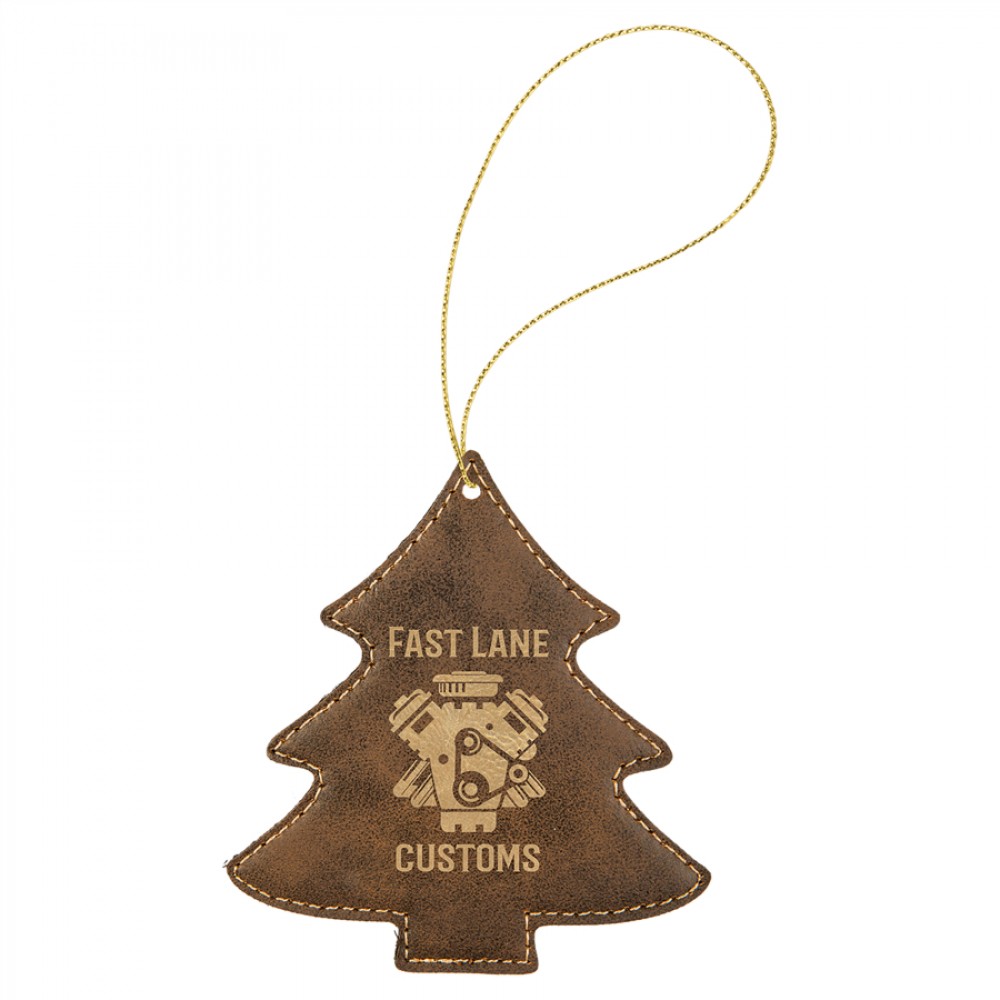 Leatherette Tree Ornament with String