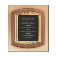 Walnut Plaque With Brass Cast Plate