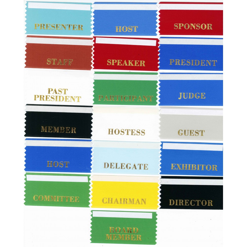 Horizontal Badge Ribbons (Stock Ribbons)