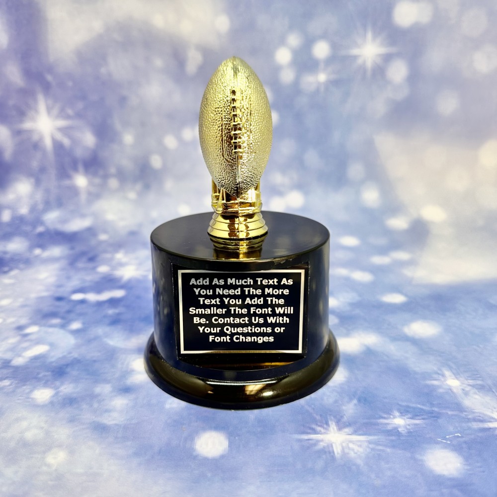 Small Gold Football Trophy on Base