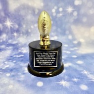 Small Gold Football Trophy on Base