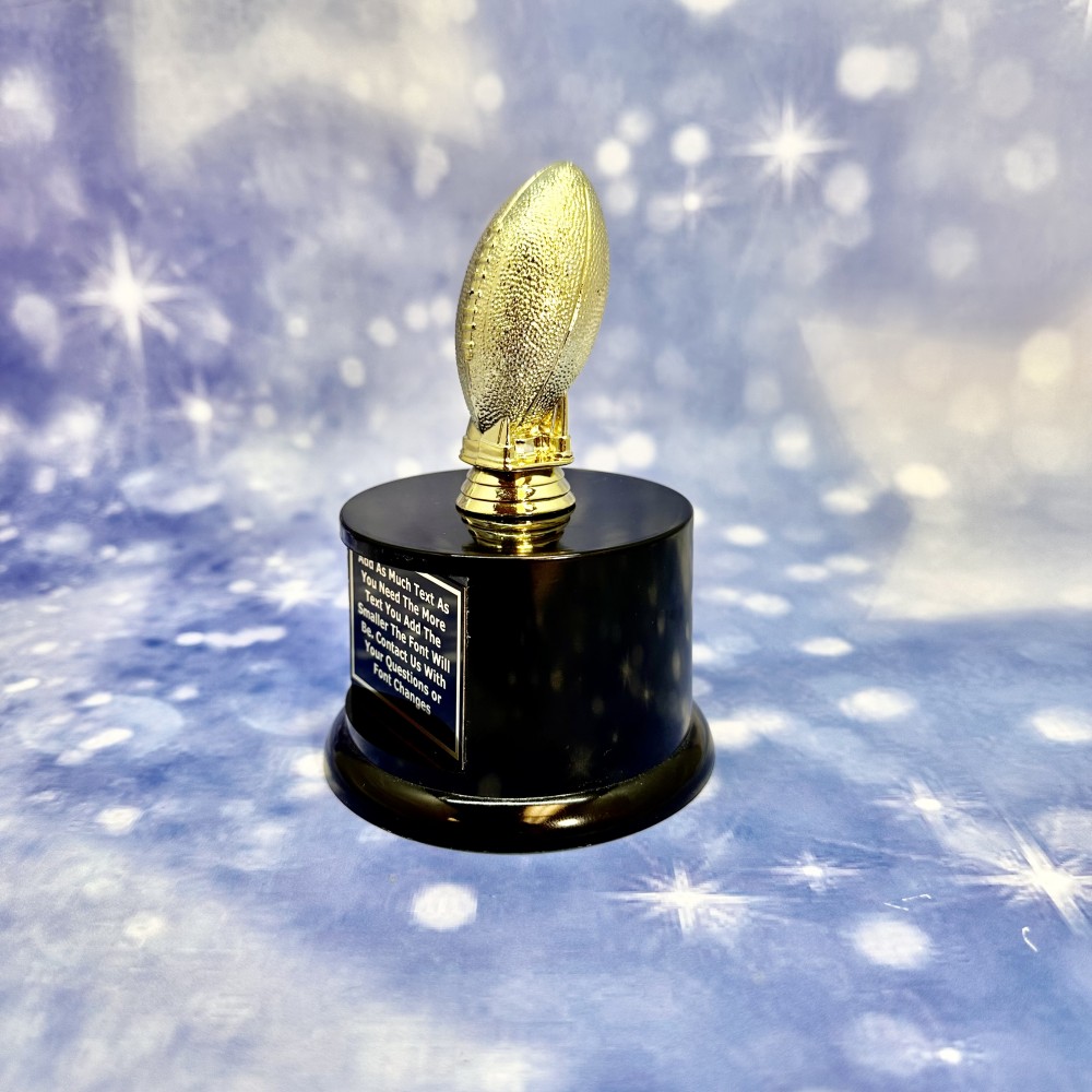 Small Gold Football Trophy on Base