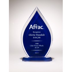 Blue Silk Flame Acrylic Award