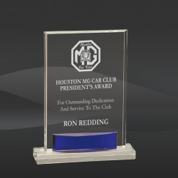 Crystal Rectangle with Blue Accent Base