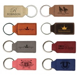 Leatherette Rectangle Keychain