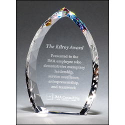 Freestanding Crystal Flame with Jeweled Edge
