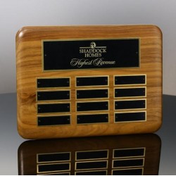Perpetual Plaque With 12, 24, or 36 Black Brass Plates